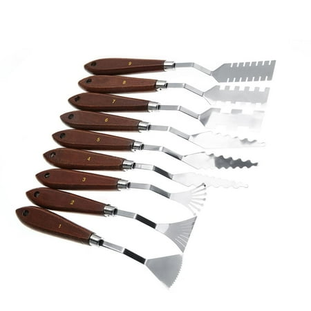 Paint Spatula K/ünstler/ölgem/älden und Acrylmalereien 9PCS Professional Paint Spatula Paint Mixture Scraper Set K/ünstlerpalettenmesser zum Mischen von Farben